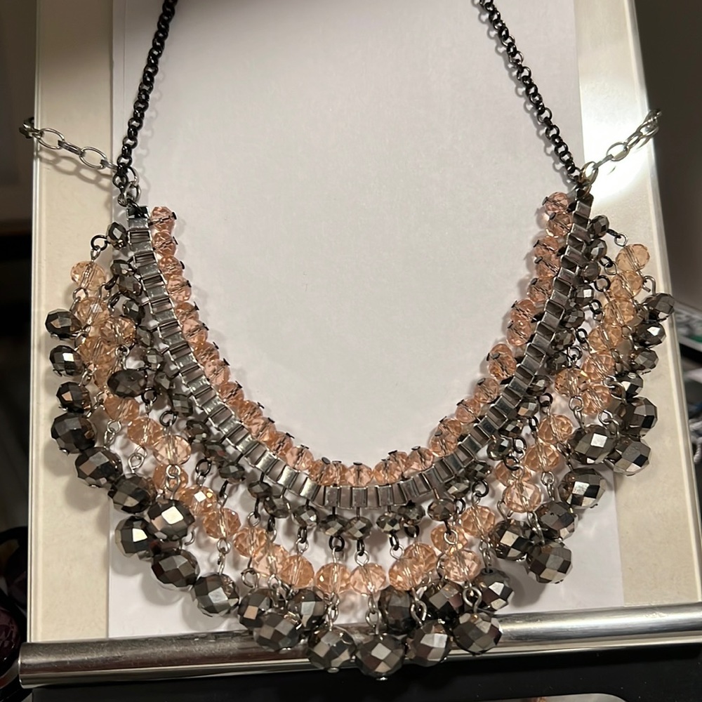 Beautiful pink crystal like necklace